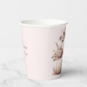 Blush Roze Herfst Pompoen Baby shower cups Papieren Bekers (Rechts)