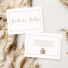 Blush Roze Herfst Pompoen boeken voor baby Bedankkaart