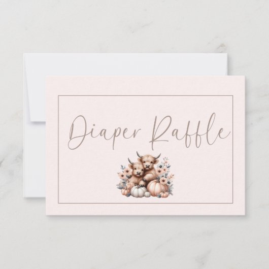 Blush Roze Herfst Pompoen Luier Raffle Bedankkaart (Voorkant)