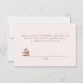 Blush Roze Herfst Pompoen Luier Raffle Bedankkaart (Achterkant)