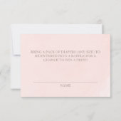 Blush Roze Herfst Pompoen Luier Raffle Bedankkaart (Achterkant)