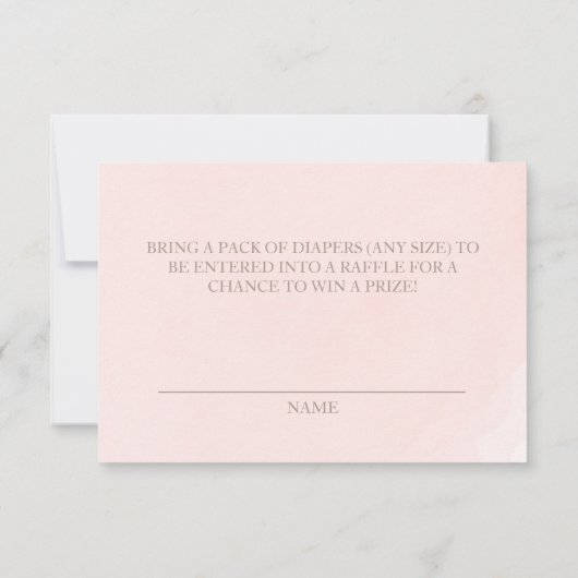 Blush Roze Herfst Pompoen Luier Raffle Bedankkaart (Achterkant)