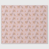 Blush roze herfsttak laat Herfst Cadeaupapier (Vlak)