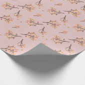 Blush roze herfsttak laat Herfst Cadeaupapier (Hoek)