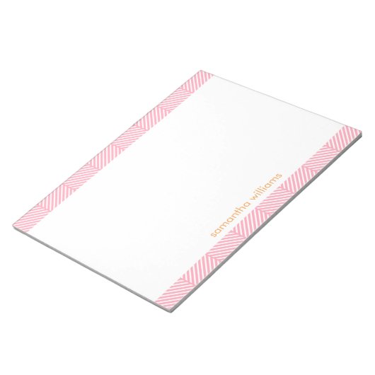 Blush roze herringbone Patroon Notitieblok (Schuin)