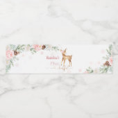 Blush roze hert meisje eerste verjaardag een waterfles etiket (Enkel label)