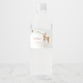 Blush roze hert meisje eerste verjaardag een waterfles etiket (Voorkant)