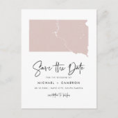 Blush Roze het Manuscript van de Kaart Zuid Dakota (Voorkant)