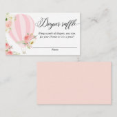 Blush roze heteluchtballon luier loterij kaarten (Voorkant / Achterkant)