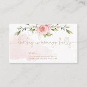 Blush roze hoe groot is de buikomheining van mama. informatiekaartje (Voorkant)