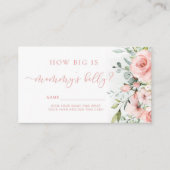 Blush roze hoe groot is de buikomheining van mama. informatiekaartje (Voorkant)