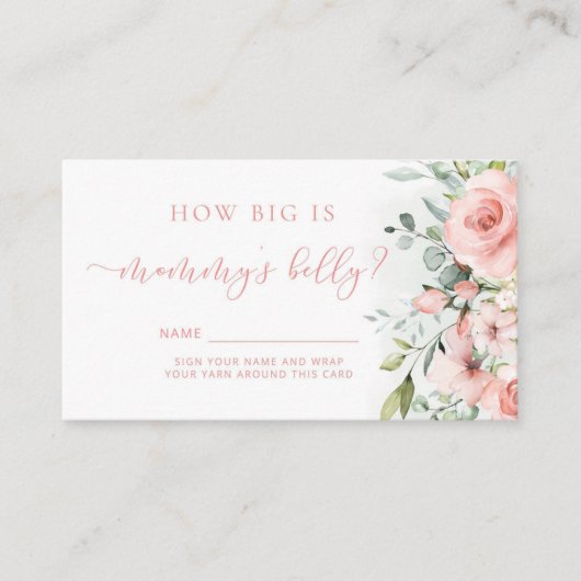 Blush roze hoe groot is de buikomheining van mama. informatiekaartje (Voorkant)