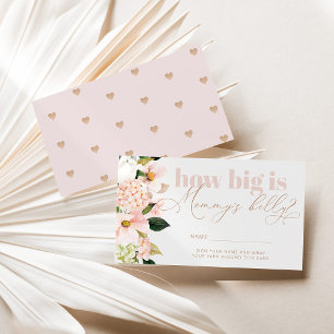 Blush roze hoe groot is de buikomheining van mama. informatiekaartje