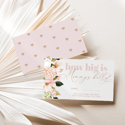 Blush roze hoe groot is de buikomheining van mama. informatiekaartje