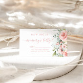 Blush roze hoe groot is de buikomheining van mama. informatiekaartje