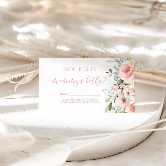 Blush roze hoe groot is de buikomheining van mama. informatiekaartje