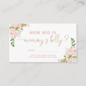 Blush roze hoe groot is de buikomheining van mama. informatiekaartje (Voorkant)