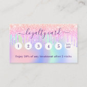 Blush roze holografie glitter qr code foto klantenkaartje (Voorkant)