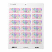 Blush roze holografisch retouradres etiket (Full Sheet)