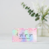 Blush roze holografische QR-code gift certificaat (Staand voorkant)