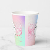 Blush roze holografische zakelijke logo papieren bekers (Rechts)
