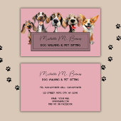Blush Roze Hond Walker Sitter Modern Professioneel Visitekaartje