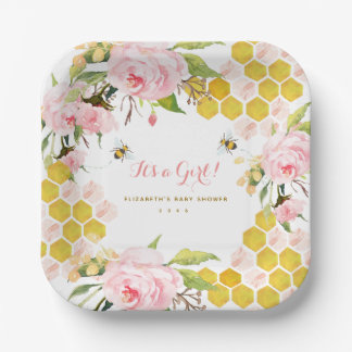 Blush Roze honingbijen Baby shower Bord