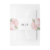 Blush Roze Hortensia Elegante Bloemen Huwelijk Uitnodigingen Wikkel (Voorkant Voorbeeld)