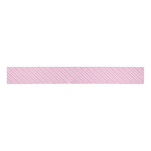 Blush roze, Hot Pink en White diagonaal gestreept Grosgrain Lint (Voorkant)
