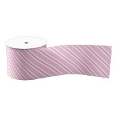 Blush roze, Hot Pink en White diagonaal gestreept Grosgrain Lint (Spoel)