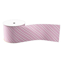 Blush roze, Hot Pink en White diagonaal gestreept Grosgrain Lint