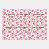 Blush Roze Huis Kerstboom Poinsettia Custom Inpakpapier Vel (Voorkant 2)