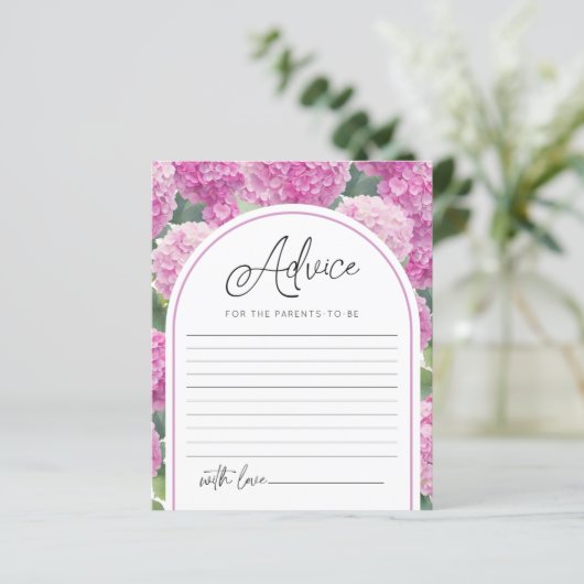 Blush Roze Hydrangea Advies Ouders Baby shower (Staand voorkant)