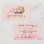 Blush roze illustratie handgemaakte Craft Soap Visitekaartje (Voorkant / Achterkant)