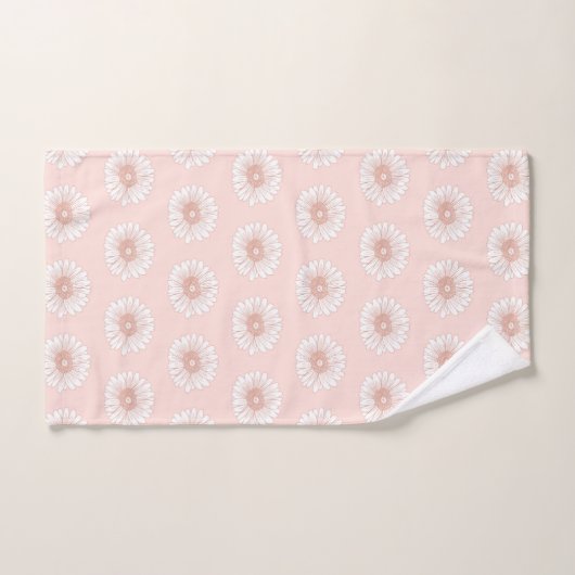 Blush roze illustratie ventilatorpatroon bad handdoek (Handdoek)
