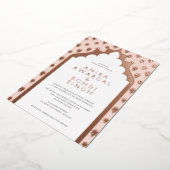 Blush Roze  Indiase bruiloft Roos Gold Folie Uitnodiging (Gedraaid)