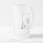 Blush Roze Initiaal Lijst Matglas Bierpul (Voorkant rechts)