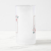 Blush Roze Initiaal Lijst Matglas Bierpul (Center)