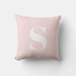 Blush Roze Initiaal Monogrammed Outdoor Kussen