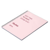 Blush roze inspirerend citaat schrijven notitieboek (Linkerzijde)