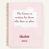 Blush roze inspirerend citaat schrijven notitieboek (Voorkant)