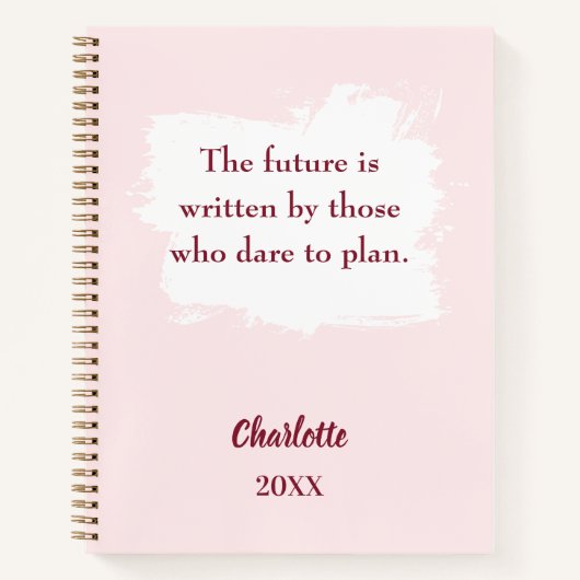 Blush roze inspirerend citaat schrijven notitieboek (Voorkant)