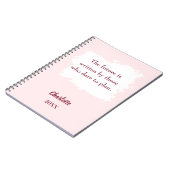 Blush roze inspirerend quote doelen notitieboek (Linkerzijde)