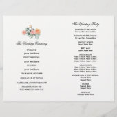 Blush Roze Ivoor Bloemen Bruiloft Programma (Achterkant)