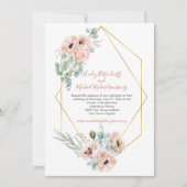 Blush roze ivoor papaver Greenery Gold Geometric Kaart (Voorkant)