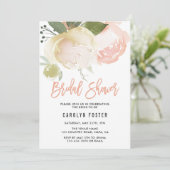 Blush roze ivoor pioen bruiloft Vrijgezellenfeest Kaart (Staand voorkant)