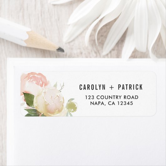 Blush Roze Ivoor Pioen Retouradres Etiket (Insitu)