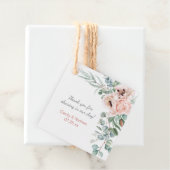 Blush Roze Ivoor Poppies Pioenrozen Bruiloft Gift Bedankjes Labels (In situ)