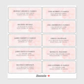 Blush Roze Ivoor waterverf Bruiloft Gast Adres Sticker (Vel)