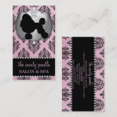 Blush roze, juweliel Damask Dog Grooming/Spa Visitekaartje (Voorkant / Achterkant)